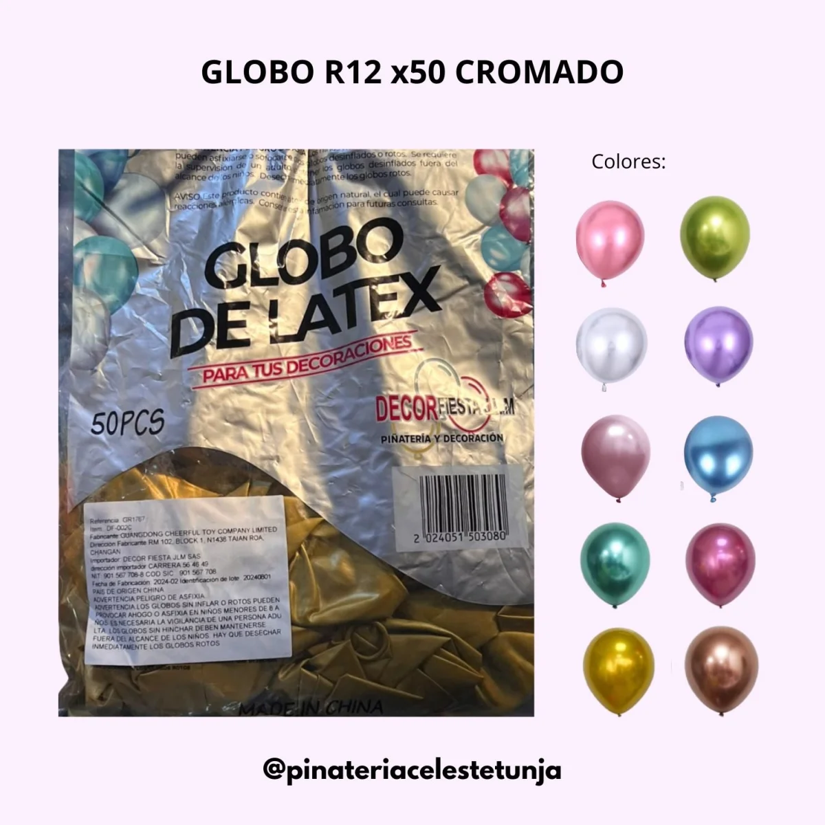 Globo R12 ×50 cromado