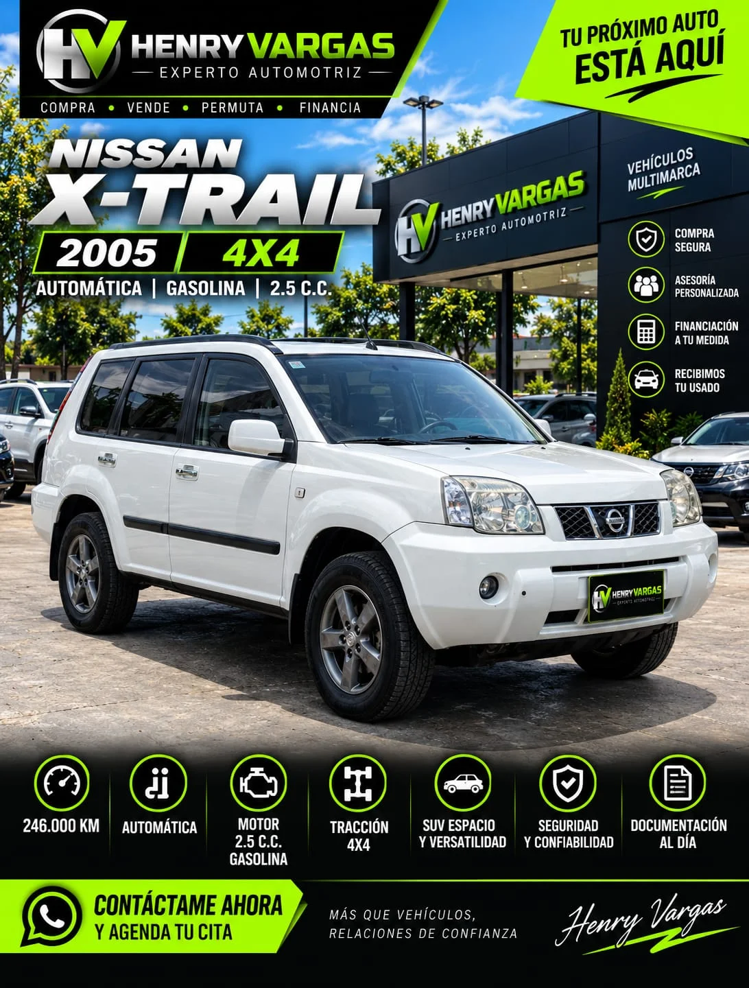 NISSAN X-TRAIL 2005 4X4 AUTOMÁTICA | 2.5 C.C. GASOLINA | 🔥🚙