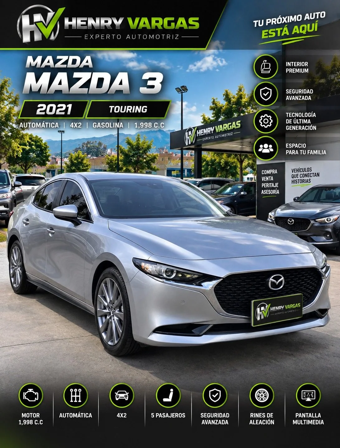 MAZDA 3 TOURING 2021 | 2.0 AUTOMÁTICO